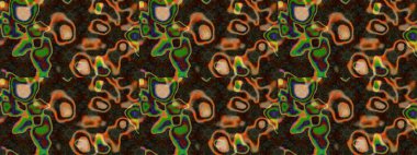 Raster illüstrasyonu. Kahverengi, gri ve yeşil renklerde. Çiçek buketleriyle klasik tarzda eskiz deseni.