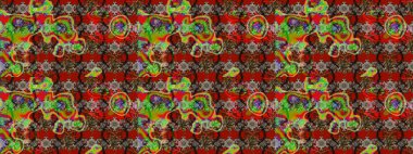 Raster illüstrasyonu. Çiçekler kırmızı, kahverengi ve gri renklerde. Çiçek süslemeli çizim deseni.