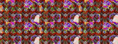 Hediye ambalaj kağıdı, tebrik kartları, posterler ve pankart tasarımı. Raster düz çiçek çizim deseni. Kırmızı, gri ve kahverengi renkte çiçekler.