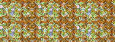 Kahverengi, nötr ve yeşil renklerde yaz çiçekleri. Çiçekli karalama şeklinde Raster çiçek deseni. Raster illüstrasyonu.