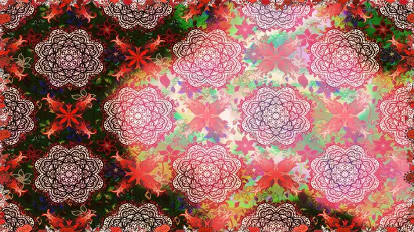 Tropik çiçekler. Tişörtsüz arka plan deseni. Pembe ve nötr renkte çiçekler.