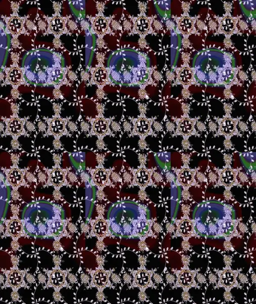 Siyah, kahverengi ve nötr çiçekli bahar çiçekleri. Küçük renkli çiçekler. Motley illüstrasyonu. Küçük çiçekte güzel bir desen. Moda baskıları için zarif bir şablon.