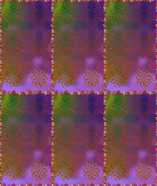 Yumuşak, yaz çiçekleri kahverengi ve mor renklerde. Raster illüstrasyonu. Raster çiçek desenli ve çiçekli..