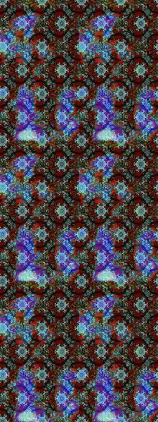 Moda baskıları için zarif bir şablon. Parlak renkli çiçekleri ve mavi, kahverengi ve gri renkte yaprakları olan harika bir çiçek deseni. Halk tarzı. Modern çiçek arkaplanı.