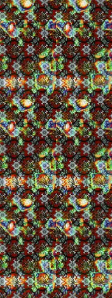 Raster illüstrasyonu. Kahverengi, yeşil ve gri renklerde güzel bir tekstil. Suluboya çiçekli çiçek deseni.