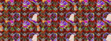 Hediye ambalaj kağıdı, tebrik kartları, posterler ve pankart tasarımı. Raster düz çiçek çizim deseni. Kırmızı, gri ve kahverengi renkte çiçekler.