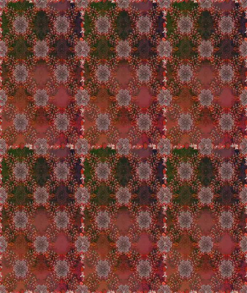 Çiçeksel fantezi tasarımı, parlak bir arka planda, kusursuz bir desen. Renkli Bahar Temalı Kusursuz Arkaplan. Düz Çiçek Elementleri Tasarımı.