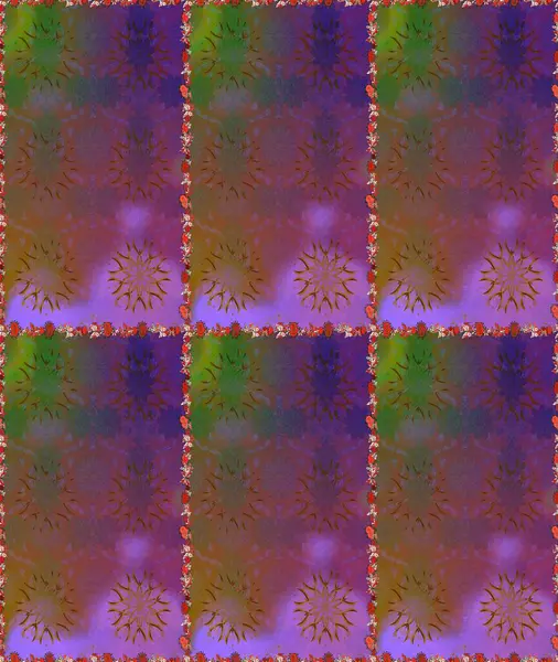 Yumuşak, yaz çiçekleri kahverengi ve mor renklerde. Raster illüstrasyonu. Raster çiçek desenli ve çiçekli..