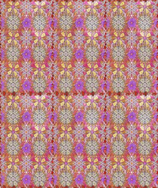 Raster illüstrasyonu. Çiçek. Kusursuz dekoratif arka plan, çiçek mandala. Tarafsız ve pembe renklerde.
