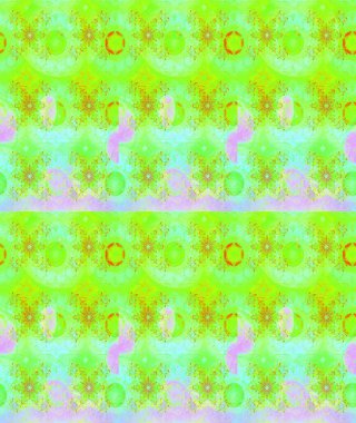 Yeşil renkli çiçekler. Kumaş desenli papatya çiçekleri ayrıntıları.