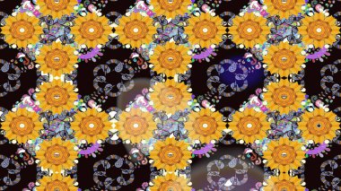 Küçük çiçekte güzel bir çiçek deseni var. Çiçekli çiçek deseni, suluboya. Raster deseni.