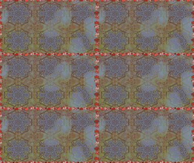 Renkli Bahar Temalı Kusursuz Arkaplan. Raster kusursuz. Güzel kumaş deseni. Çiçek deseni. Düz Çiçek Elementleri Tasarımı.