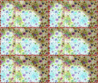 Flat Flower Elements Design Raster illustration. Seamless floral pattern with flowers, watercolor. Flowers on neutral and beige colors.Colour Spring Theme seamless pattern Background.