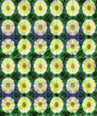 Yeşil renkli çiçekler. Renkli Bahar Teması eskiz kalıbı. Raster illüstrasyonundaki çiçek desenli çizim. Düz Çiçek Elementleri Tasarımı.