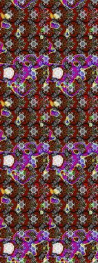 Raster deseni. Çiçekli çiçek deseni, suluboya. Süslü kumaş deseni.