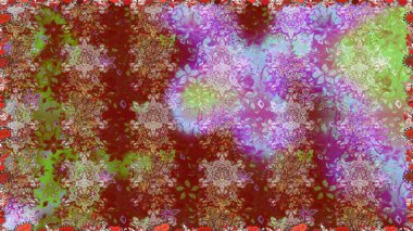 Tarafsız ve kahverengi renkte çiçekler. Çiçekli karalama şeklinde Raster çiçek deseni. Yumuşak, bahar çiçekli arka plan.