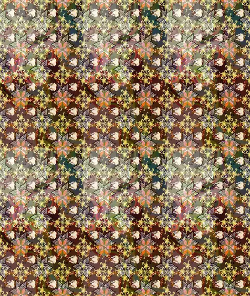 Küçük çiçekteki sevimli çiçek deseni. Raster illüstrasyonu. Çizim.