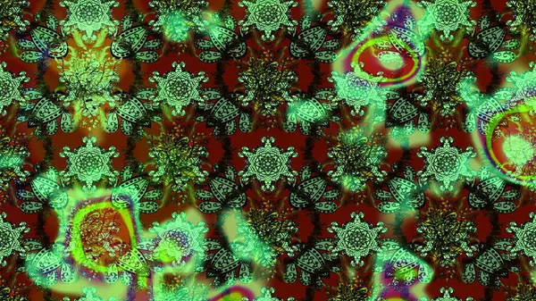 Eskiz arkaplan modeli. Vadinin çiçekleri yeşil, kahverengi ve siyah renklerde. Raster - stok. Suluboya, elle çizilmiş.