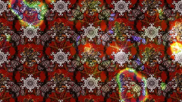 Renkli Bahar Teması eskiz kalıbı. Düz Çiçek Elementleri Tasarımı. Raster Modaya uygun kumaş deseni. Kahverengi, kırmızı ve siyah renkli şirin çiçek deseni.