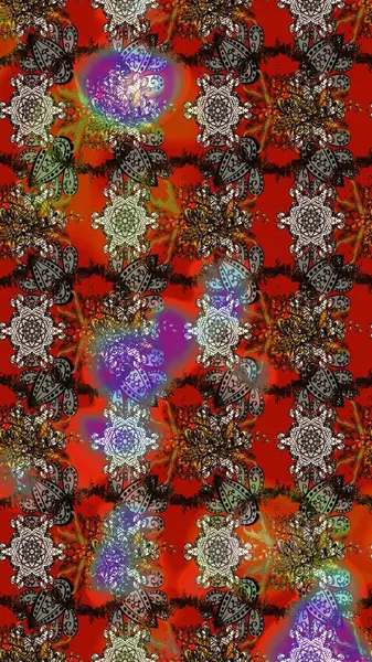 Bir sürü kahverengi, kırmızı ve gri soyut çiçekli tropik eskiz deseni. Varicolobrown, kırmızı ve gri raster çizimi. Küçük çiçekte sevimli çiçek deseni var..