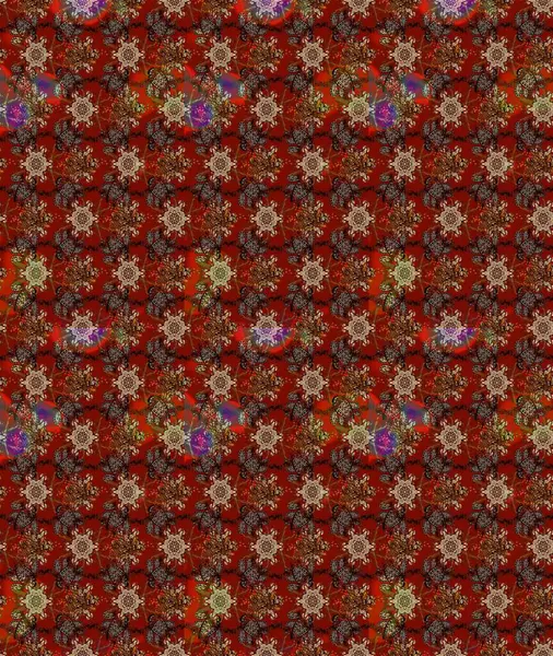 Raster Illustrasyon 'daki Çiçek Deseni' nin son moda çizimi. Renkli Yaz Temalı eskiz kalıbı. Güzel kumaş deseni. Düz Çiçek Elementleri Tasarımı.