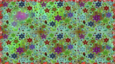 Şirin karalama çiçekleri olan kusursuz çiçek desenleri. El yapımı çiçek ve bitki koleksiyonu. Raster illüstrasyonu. Eskiz stili yeşil ve nötr renklerde. Raster illüstrasyonu.