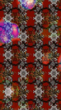 Vadinin çiçekleri kahverengi, kırmızı ve gri renklerde. Çiçeksel çizim kalıbının çizimi.