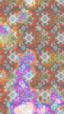 Kızılderili desenli desenli desenli şal deseni. Etnik Mandala süsü. Raster Henna dövme stili. Tekstil, tebrik kartı, boyama kitabı, telefon kılıfı baskısı için kullanılabilir.