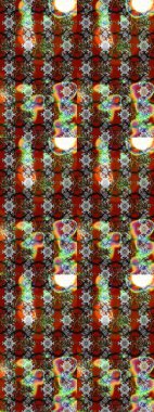 Kahverengi, gri ve kırmızı renkte çiçekler. Raster illüstrasyonunda çiçek deseni çizimi.