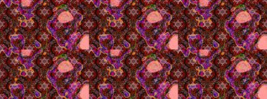 Çiçekli çiçek deseni, suluboya. Süslü kumaş deseni. Raster deseni.