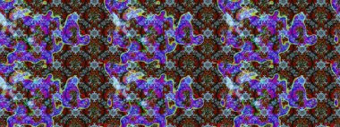 Raster illüstrasyonu. Yaprak ve çiçeklerin suluboya resimleri, mavi, kahverengi ve gri renkler üzerine çizimler. Mavi, kahverengi ve gri renklerde bahar çiçekleri..