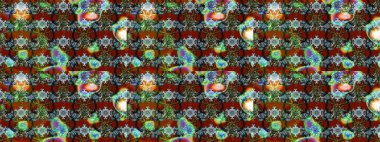 Çiçekler kahverengi, yeşil ve mavi renklerde. Hediye ambalaj kağıdı, tebrik kartları, posterler ve pankart tasarımı. Raster düz çiçek çizim deseni.