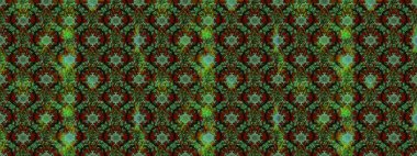 Raster illüstrasyonu. Yeşil, kahverengi ve siyah renkli çiçekler. Çiçek desenli eskiz, vuruşlar, sıçramalar, yaz çiçekleri..