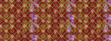 Raster illüstrasyonu. Kahverengi, kırmızı ve bej renklerde bahar çiçekleri. Yaprak ve çiçeklerin suluboya resmi, kahverengi, kırmızı ve bej renkler üzerine eskiz deseni.