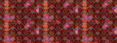 Küçük çiçekte hoş bir çiçek deseni var. Çiçeksel elementlerle süslenmiş zarif raster dokusu. Parlak çiçekli kahverengi, kırmızı ve siyah renkler üzerine soyut çizim deseni.