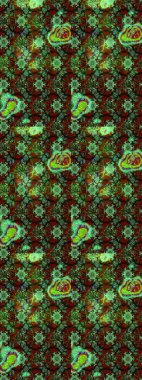 Yeşil, kahverengi ve siyah renkte çiçekler olan bir çiçek deseni çiz. Çiçekler suluboya tarzında yeşil, kahverengi ve siyah renklerde.