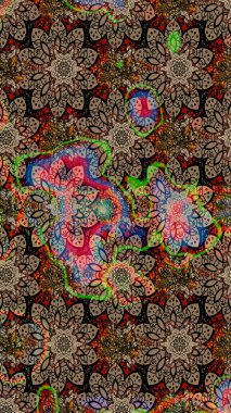 Raster deseni. Raster illüstrasyonu. Bej renklerde. Soyut çiçek çizim kalıbı arka planı. Küçük çiçekte sevimli çiçek deseni var..