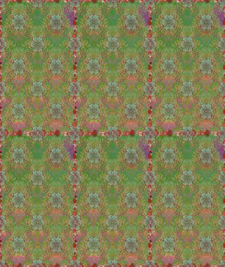 Raster - stok. Yeşil ve kahverengi çiçekli kusursuz desen, suluboya çiçek deseni, sevimli çiçek, duvar kağıdı, kart veya kumaş için fayanslı.