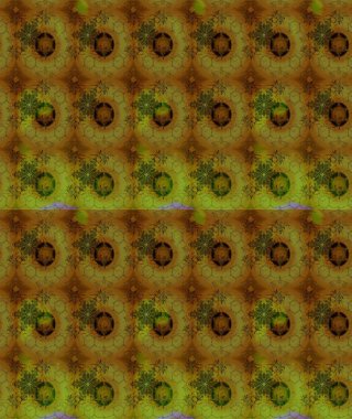 Raster illüstrasyonu. Kahverengi renklere karalamalar çizilmiş çiçek deseni.