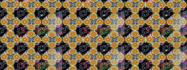 Küçük çiçekte güzel bir desen. Motley illüstrasyonu. Moda baskıları için zarif bir şablon. Küçük renkli çiçekler. Çiçekli bahar çiçekleri. Çizim.