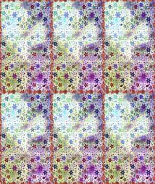 Çiçekli, pürüzsüz bir desen. Tarafsız ve bej renklerde bahar çiçekleri. Raster çiçekleri klasik tarzda çizilmiş. Raster illüstrasyonu.