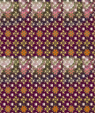 Raster düz çiçek çizim deseni. Mor renkli çiçekler. Tasarım hediye paketi, tebrik kartları, posterler ve afiş tasarımı.