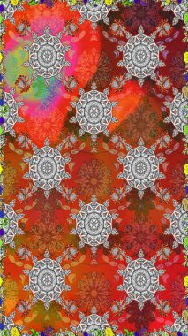 3 boyutlu çiçekler, pürüzsüz. Raster illüstrasyonu. Kahverengi renklerde.