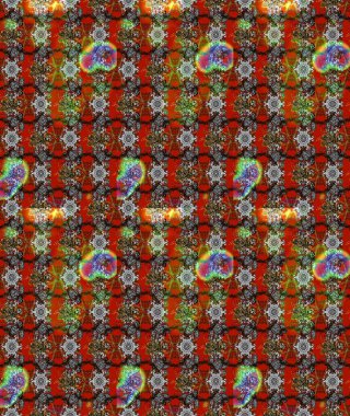 Raster deseni. Gri, kahverengi ve kırmızı renkte yaz çiçekleri. Raster illüstrasyonu. Küçük çiçekte sevimli çiçek deseni var..