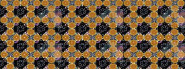 Raster illüstrasyonu. Siyah renkli çiçekler. Şirin çiçek elementleri. Çizim.