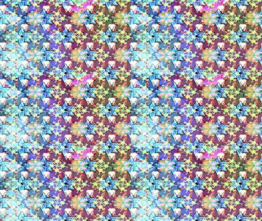 Yapraklı çiçekler ve doğal renklerde papatya çiçekleri. Raster - stok. Taslak arkaplan deseni.