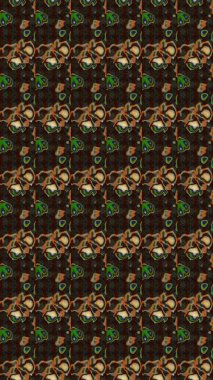 Çiçekler suluboya tarzında kahverengi, gri ve yeşil renklerde. Kahverengi, gri ve yeşil renkte çiçekli çizim deseni.