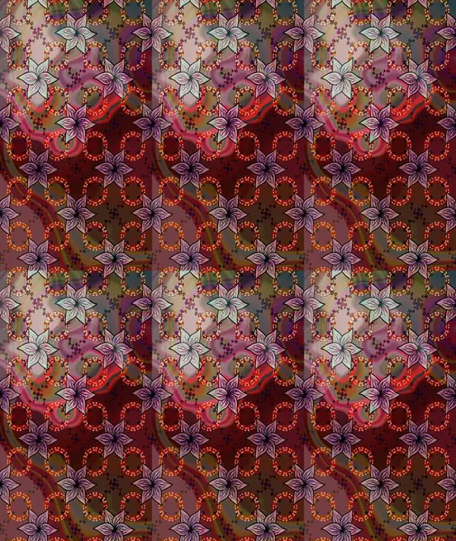 Kusursuz bir arka plan modeli. Raster - stok. Vadinin çiçekleri kahverengi ve mor renklerde. Suluboya, elle çizilmiş.