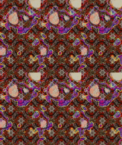 Moda baskısı, albüm, ambalaj kağıdı ve duvar kağıdı için zarif dekoratif süslemeler. Raster illüstrasyonu. Kahverengi, kırmızı ve gri renkte şirin çiçekler. Küçük çiçekli basit bir çiçek çizimi..