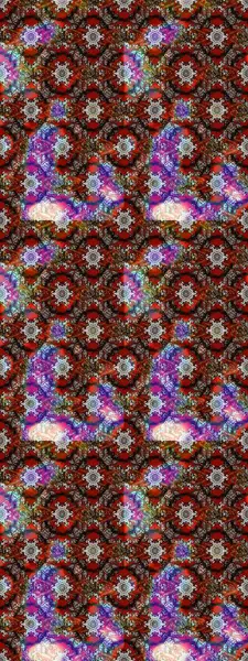 Çiçekler kahverengi, kırmızı ve gri renklerde. Raster illüstrasyonunda çiçek deseni çizimi.